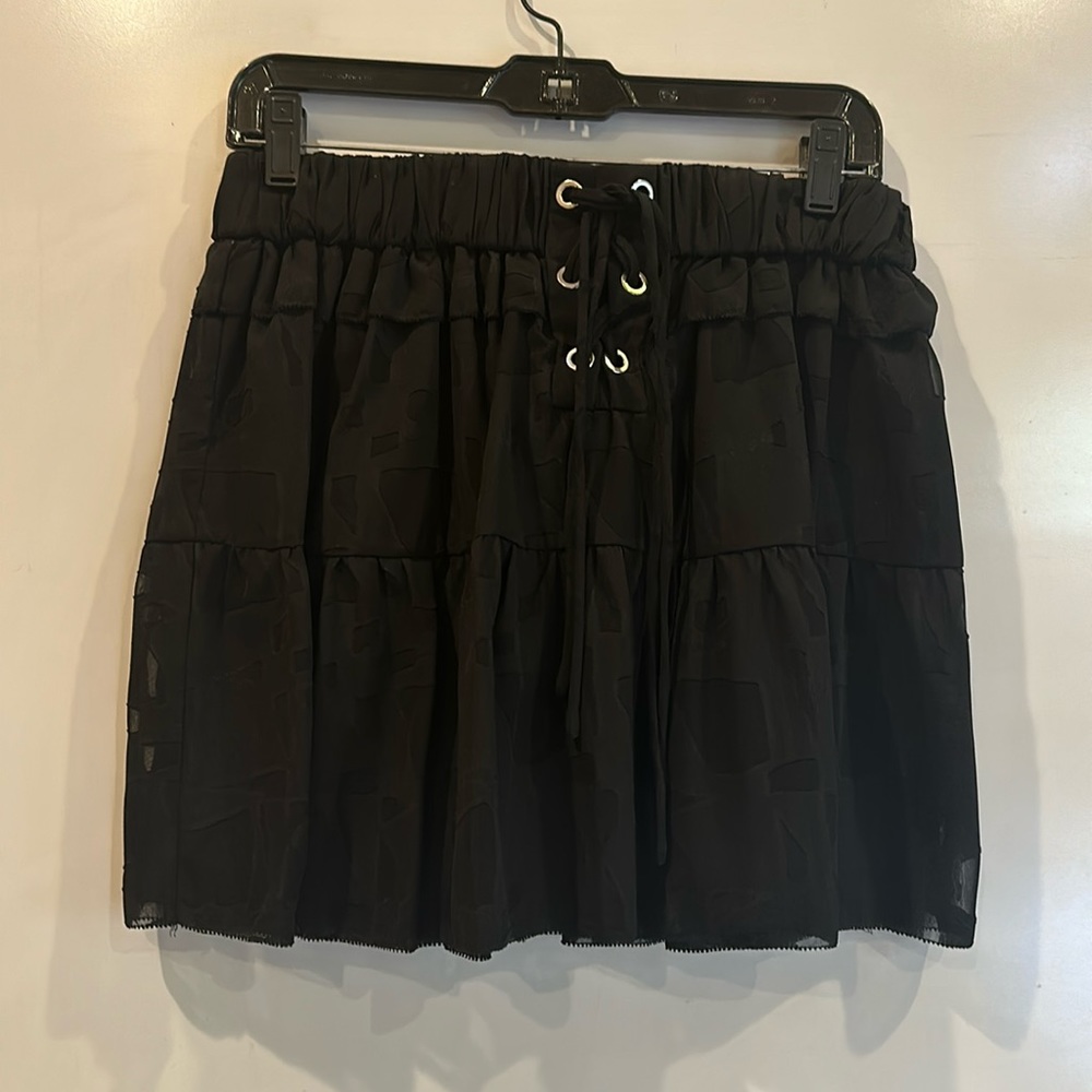 Iro nwt Carmel skirt in black with elastic waist and tie front